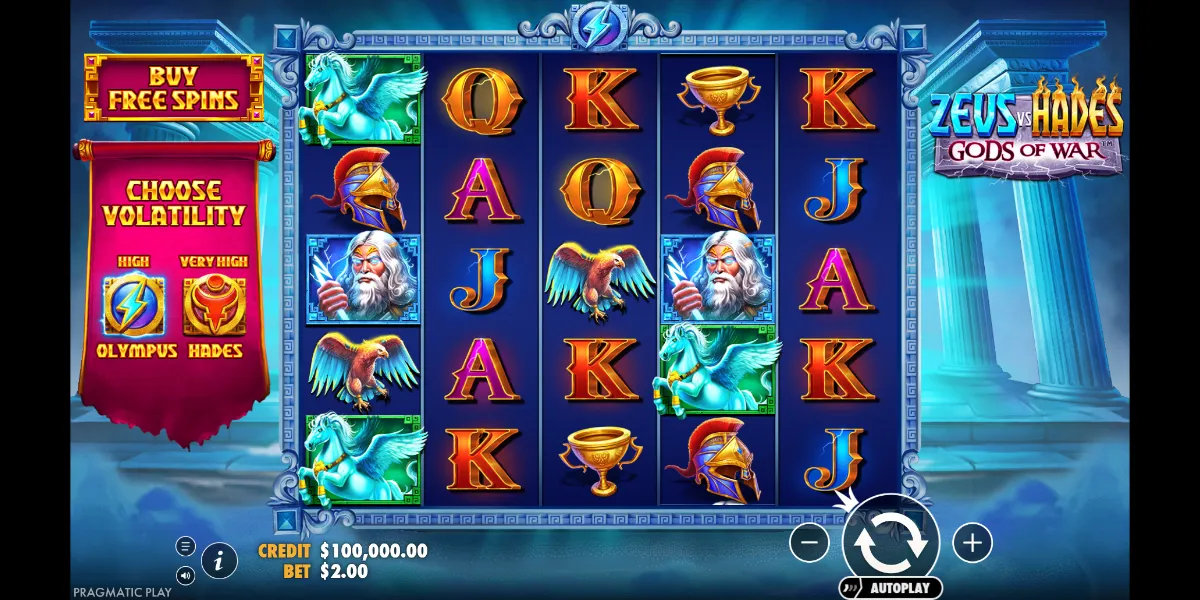 Zeus vs Hades Gods of War Slot - Interface - ha66m